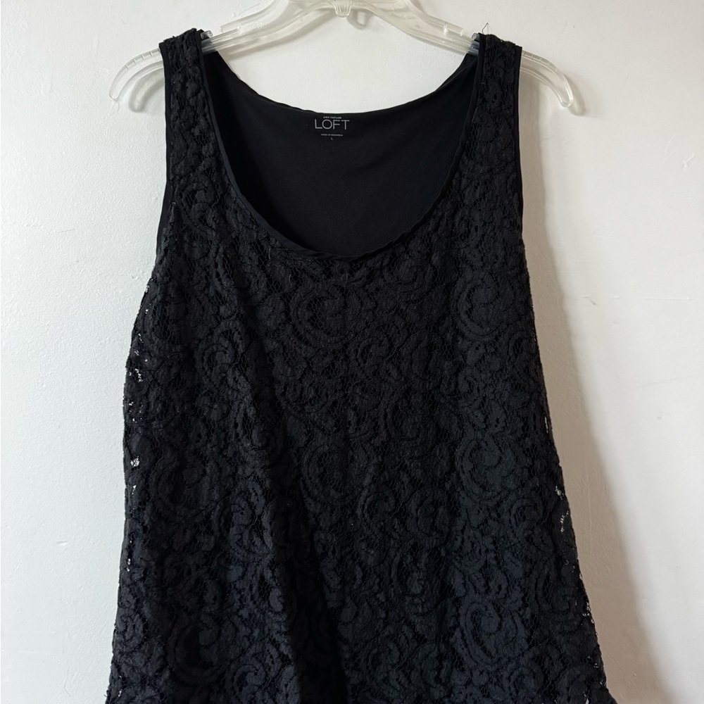 LOFT Black Lace Tank Top